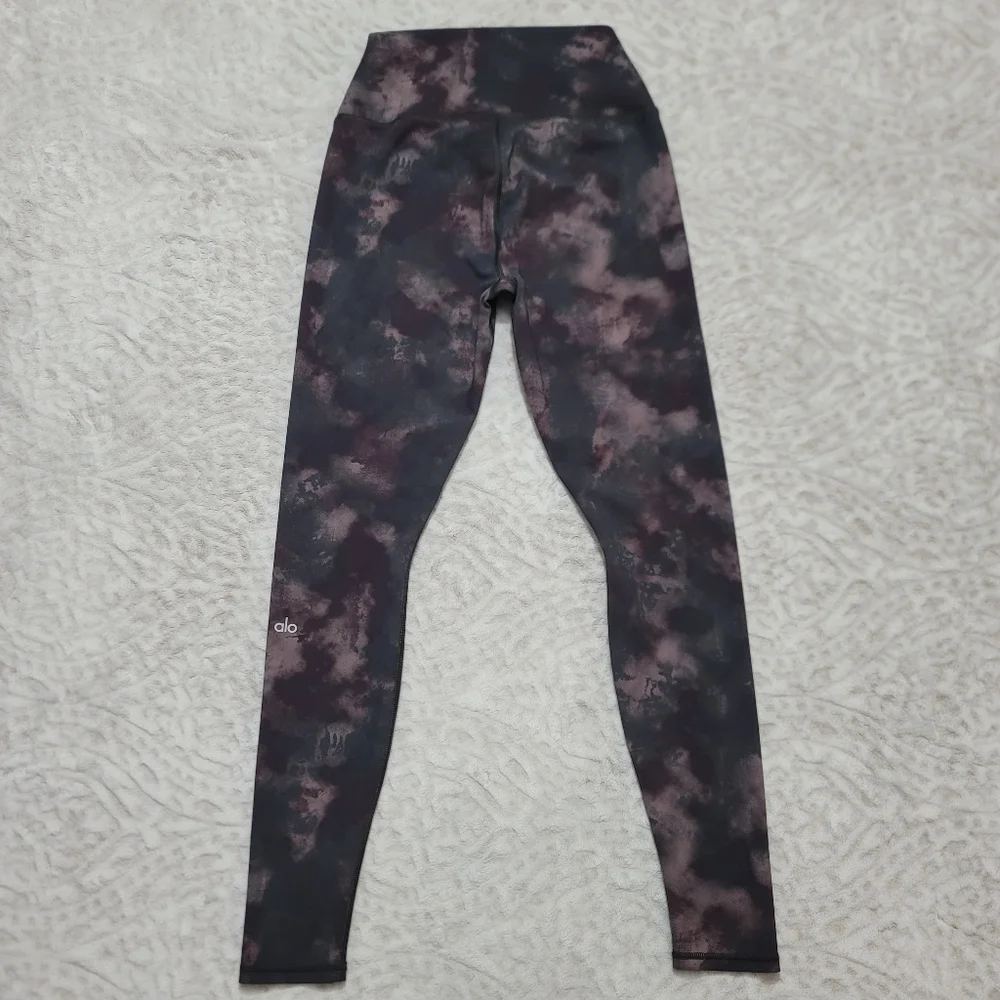 ALO Yoga Solarized High-Rise Tie-Dye Leggings Oxblood Size M